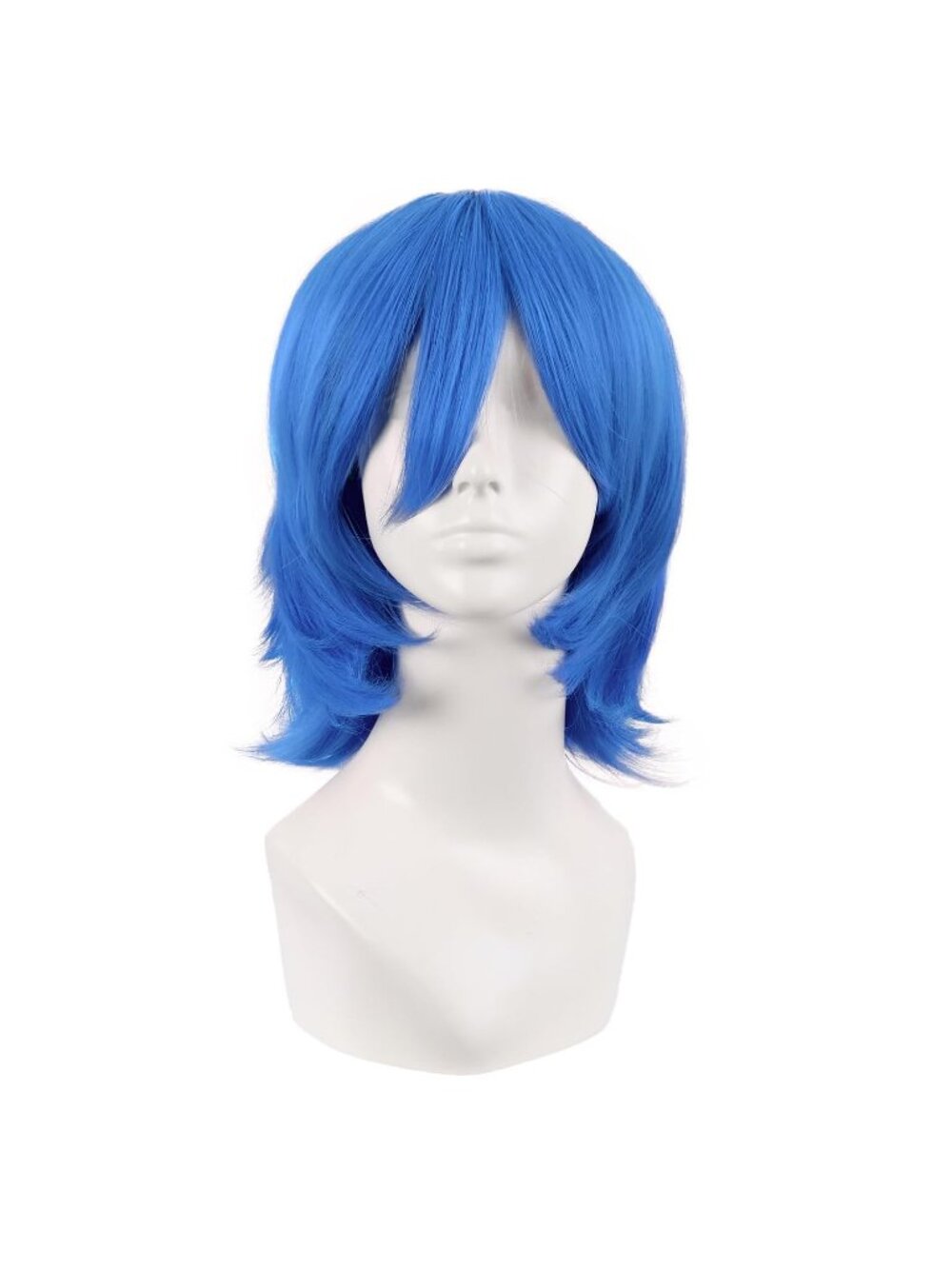 Women's Brown 14 Inch Short Wolf Tail Side Synthetic Curly Wig Bangs